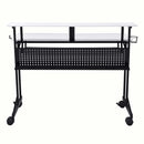 Suitor Music Recording Studio Desk, White & Black Finish Acme