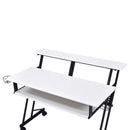 Suitor Music Recording Studio Desk, White & Black Finish Acme