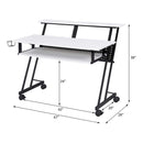 Suitor Music Recording Studio Desk, White & Black Finish Acme