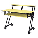 Suitor Music Recording Studio Desk, Yellow & Black Finish Acme