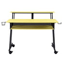 Suitor Music Recording Studio Desk, Yellow & Black Finish Acme