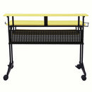 Suitor Music Recording Studio Desk, Yellow & Black Finish Acme