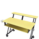 Suitor Music Recording Studio Desk, Yellow & Black Finish Acme