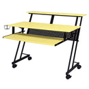 Suitor Music Recording Studio Desk, Yellow & Black Finish Acme