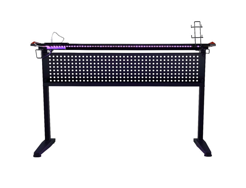Dragi Gaming Desk w/USB, Black & Red Finish Acme