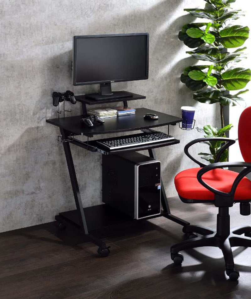 Ordrees Gaming Desk, Black Finish Acme