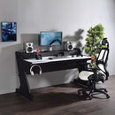 Bigga Gaming Desk, Black & White Finish Acme