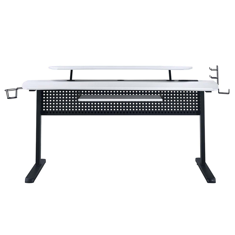 Vildre Gaming Desk w/USB, Black & White Finish Acme