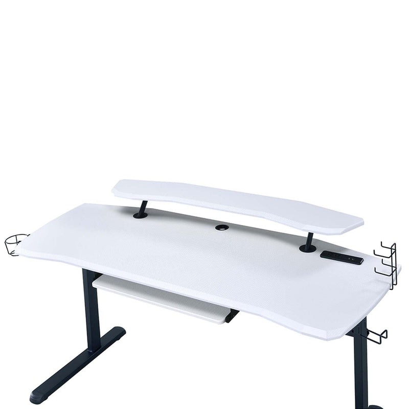 Vildre Gaming Desk w/USB, Black & White Finish Acme