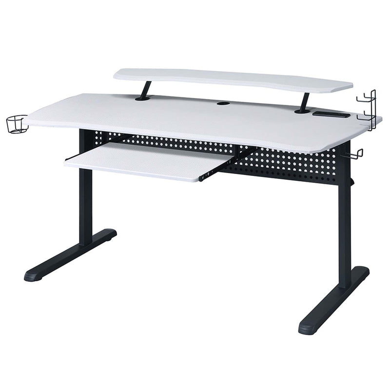 Vildre Gaming Desk w/USB, Black & White Finish Acme