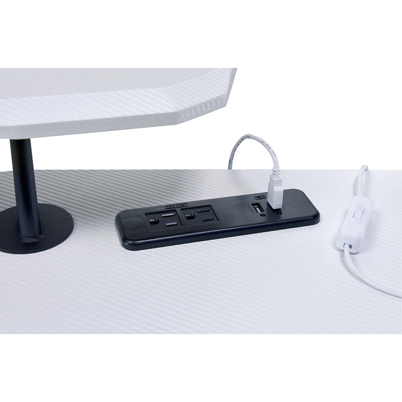 Vildre Gaming Desk w/USB, Black & White Finish Acme