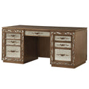 Orianne Executive Computer Desk w/Hutch, Antique Gold Finish Acme