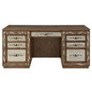 Orianne Executive Computer Desk w/Hutch, Antique Gold Finish Acme