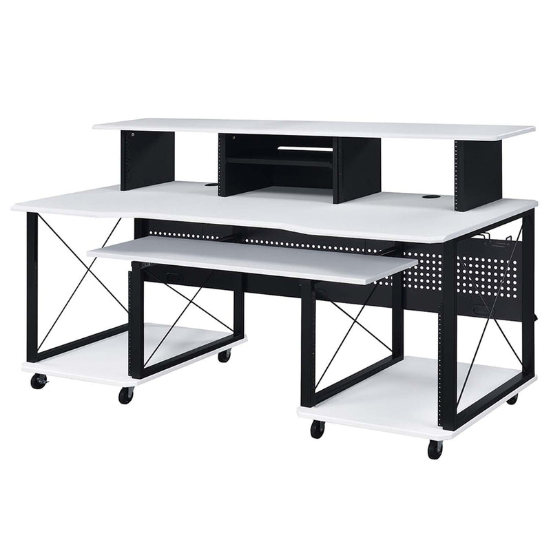Megara Music Desk, White & Black Finish Acme
