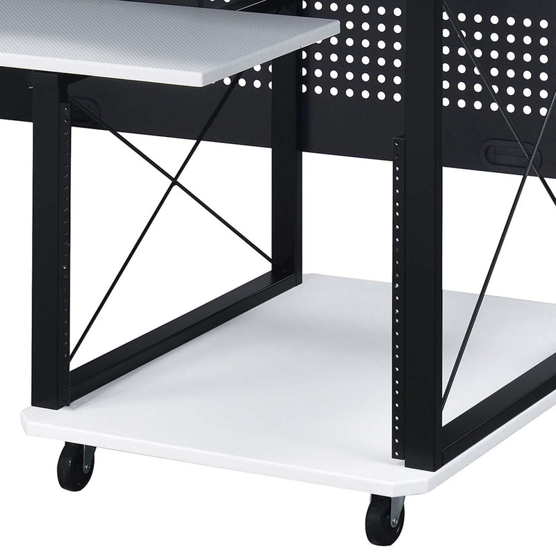 Megara Music Desk, White & Black Finish Acme