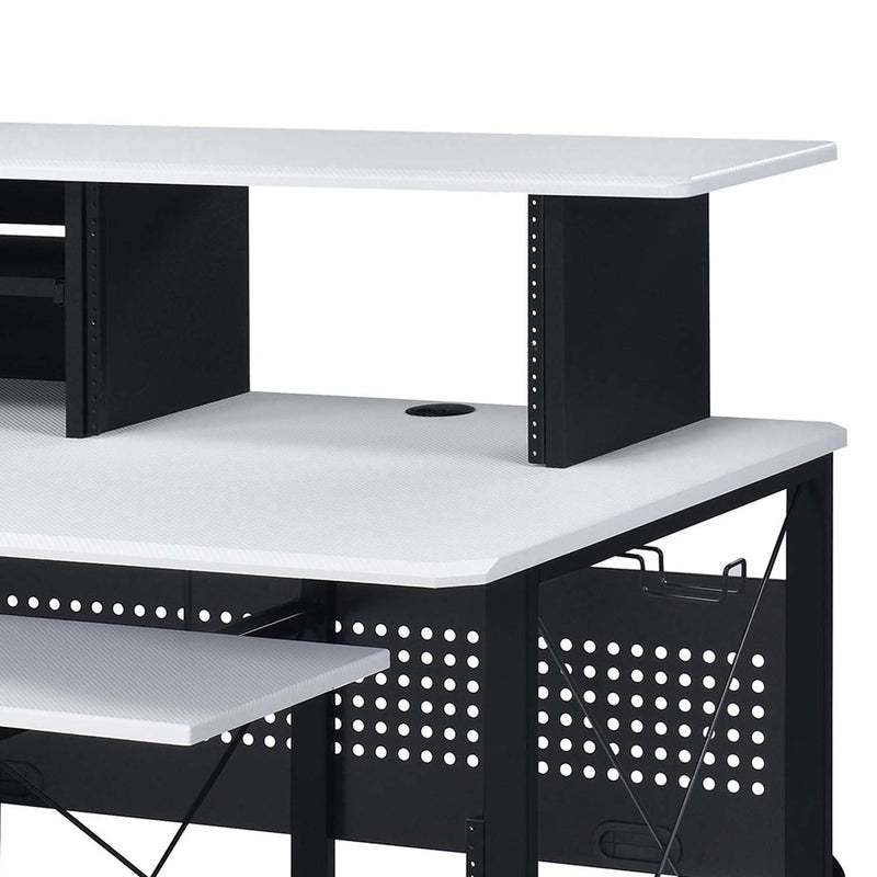 Megara Music Desk, White & Black Finish Acme