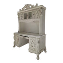 Dresden Computer Desk & Hutch, Bone White Finish Acme