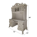 Dresden Computer Desk & Hutch, Bone White Finish Acme