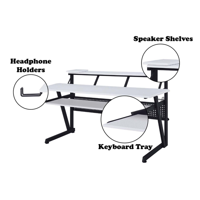 Saida Music Desk, White Finish Acme