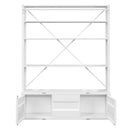 Cargo Bookcase w/Ladder, White Finish Acme
