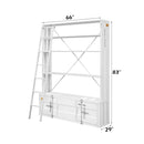 Cargo Bookcase w/Ladder, White Finish Acme