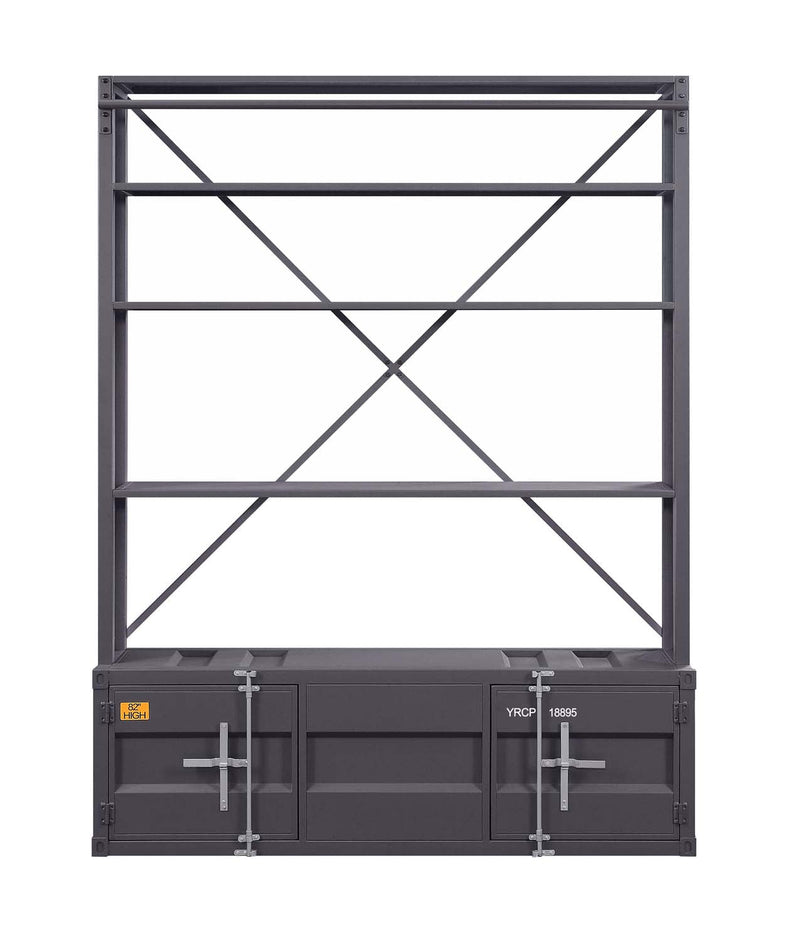 Cargo Bookcase w/Ladder, Gunmetal Acme