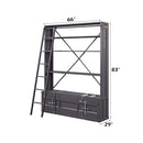 Cargo Bookcase w/Ladder, Gunmetal Acme