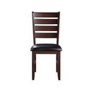 Urbana Side Chair 2Pc, Black Faux Leather & Cherry Finish Acme