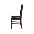 Urbana Side Chair 2Pc, Black Faux Leather & Cherry Finish Acme