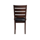 Urbana Side Chair 2Pc, Black Faux Leather & Cherry Finish Acme