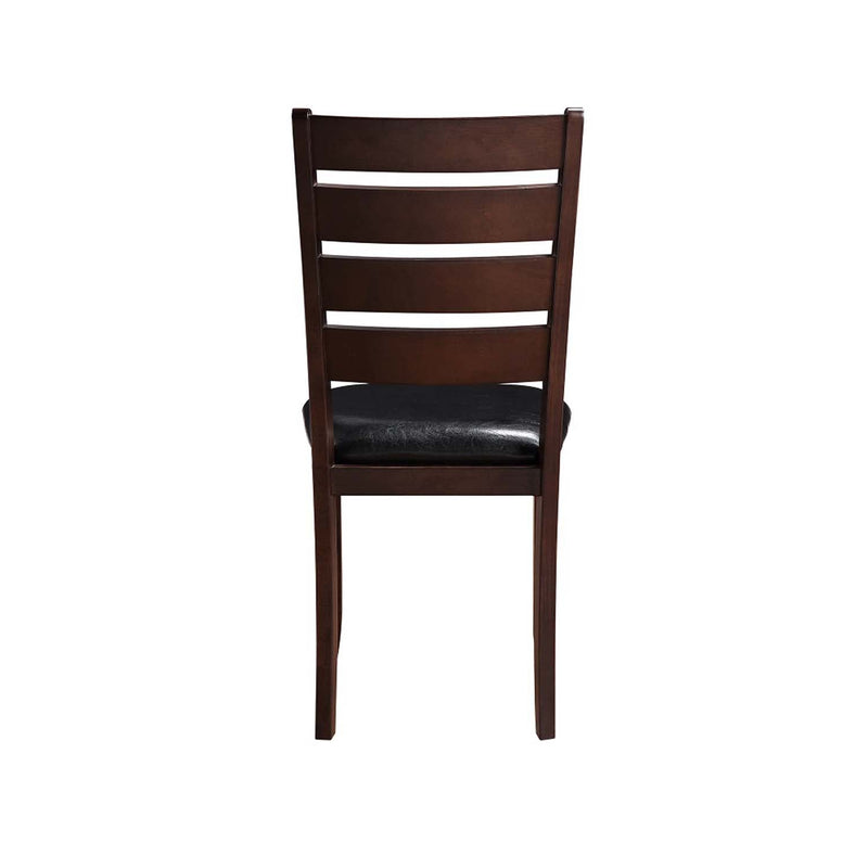 Urbana Side Chair 2Pc, Black Faux Leather & Cherry Finish Acme