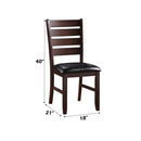 Urbana Side Chair 2Pc, Black Faux Leather & Cherry Finish Acme