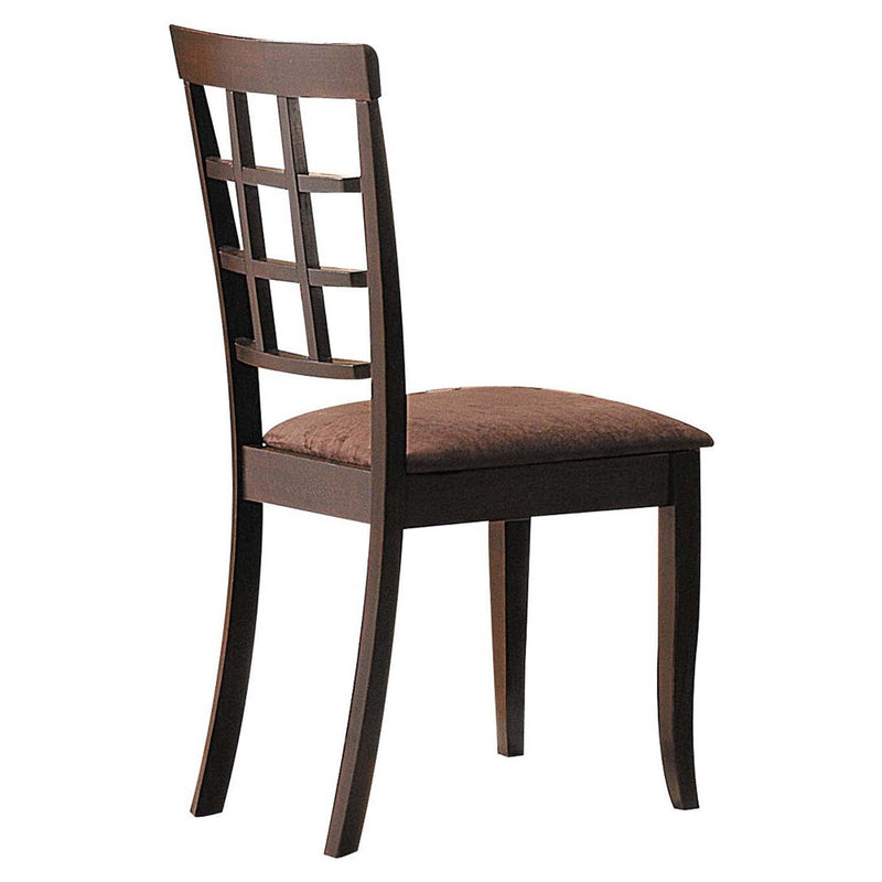 Cardiff Side Chair 2Pc, Dark Brown Microfiber & Espresso Finish Acme
