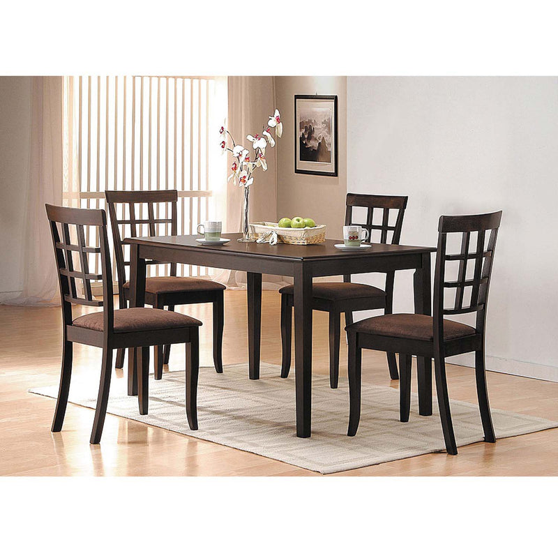 Cardiff Side Chair 2Pc, Dark Brown Microfiber & Espresso Finish Acme