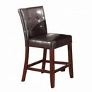 Britney Counter Height Chair 2Pc, Espresso Faux Leather & Walnut Finish Acme