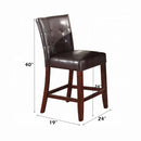 Britney Counter Height Chair 2Pc, Espresso Faux Leather & Walnut Finish Acme