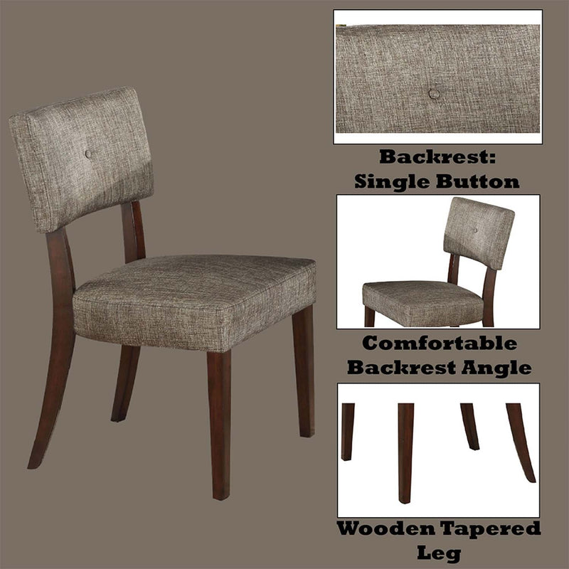 Drake Side Chair 2Pc, Gray Fabric & Espresso Finish Acme