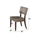 Drake Side Chair 2Pc, Gray Fabric & Espresso Finish Acme