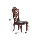 Vendome Side Chair 2Pc, Brown Faux Leather & Cherry Finish Acme