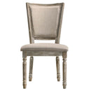 Gabrian Side Chair 2Pc, Two-tone Beige Fabric & Reclaimed Gray Finish Acme