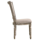 Gabrian Side Chair 2Pc, Two-tone Beige Fabric & Reclaimed Gray Finish Acme