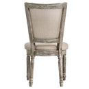 Gabrian Side Chair 2Pc, Two-tone Beige Fabric & Reclaimed Gray Finish Acme