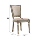 Gabrian Side Chair 2Pc, Two-tone Beige Fabric & Reclaimed Gray Finish Acme
