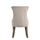 Gabrian Side Chair 2Pc, Two-tone Beige Fabric & Reclaimed Gray Finish Acme