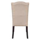 Gerardo Side Chair 2Pc, Beige Linen & Weathered Espresso Finish Acme