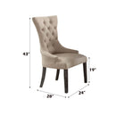 Gerardo Side Chair 2Pc, Beige Linen & Weathered Espresso Finish Acme