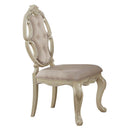 Ragenardus Side Chair 2Pc, Fabric & Antique White Finish Acme