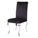 Fabiola Side Chair 2Pc, Black Fabric & Stainless Steel Acme