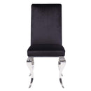 Fabiola Side Chair 2Pc, Black Fabric & Stainless Steel Acme