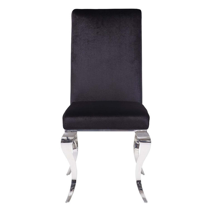 Fabiola Side Chair 2Pc, Black Fabric & Stainless Steel Acme